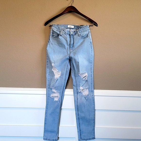 . Denim - Light Blue Boyfriend Distressed Jeans